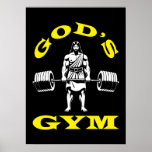 God&#39;s Gym, Funny Jesus Workout Bodybuilding Gym Poster