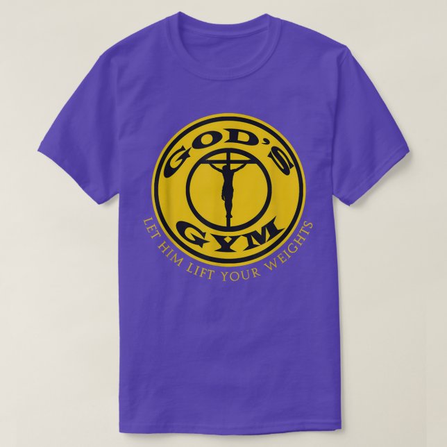 GODS GYM RELIGION T SHIRT Christ Jesus Church Tee  (Design Front)