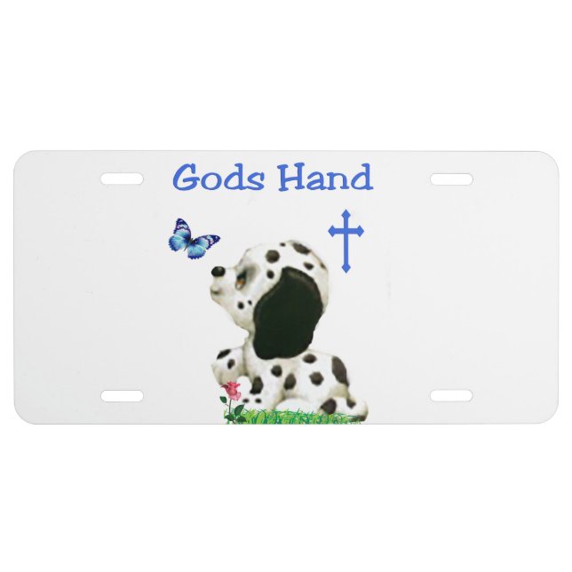 Gods hand license plate (Front)