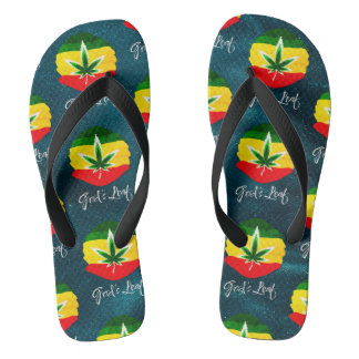 God's Leaf - Deluxe  Dark Blue Edition Flip Flops