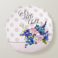 God's Little Child Round Pillow