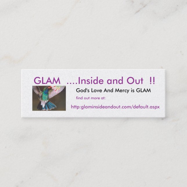 God's Love And Mercy is GLAM card (Front)