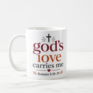Gods Love Carries Me Inspirational Christian Quote Coffee Mug