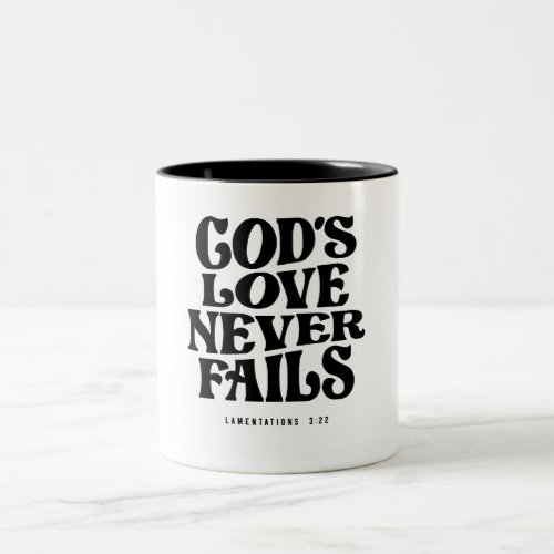 Gods Love Endures _ Lamentations 322 Christian Two_Tone Coffee Mug