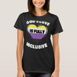 Gods Love Fully Inclusive Nonbinary Heart Enby Nb  T-Shirt