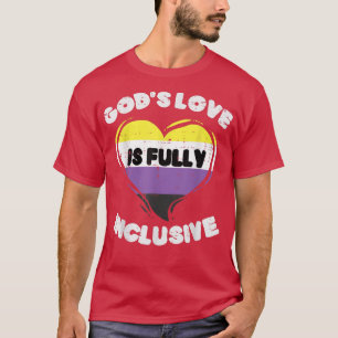 Gods Love Fully Inclusive Nonbinary Heart Enby NB  T-Shirt