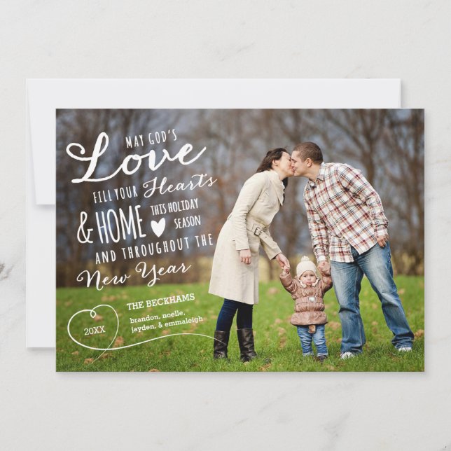 God's Love Holiday Photo Card / Navy Back (Front)