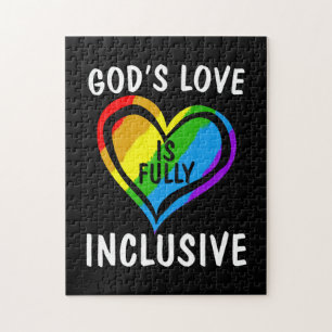 God's Love Is Fully Inclusive Christian Gay Pride Jigsaw Puzzle