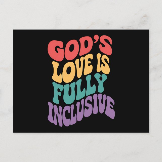 God's Love is Fully Inclusive Christian Jesus LGBt Postcard (Front)