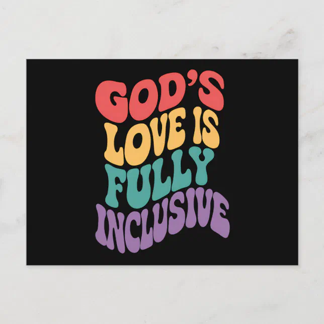 God's Love is Fully Inclusive Christian Jesus LGBt Postcard | Zazzle