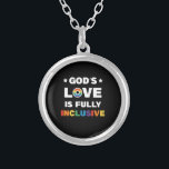 God's Love Is Fully Inclusive Gay LGBT Pride Month Silver Plated Necklace<br><div class="desc">God's Love Is Fully Inclusive Gay LGBT Pride Month Gifts
gay, pride, flag, rainbow, bisexual, lesbian, lgbtq, pride, transgender, trans, bi, christian, gods, love, homosexual, fully, inclusive, jesus, equality, lgbt, diversity, god, human, rights, june, pride, month, gifts</div>