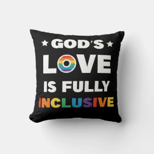 God's Love Is Fully Inclusive Gay LGBT Pride Month Throw Pillow