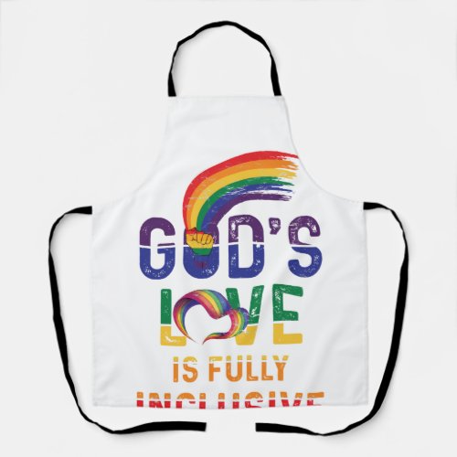 Gods Love Is Fully Inclusive LGBTQ Ally Gay Pride Apron