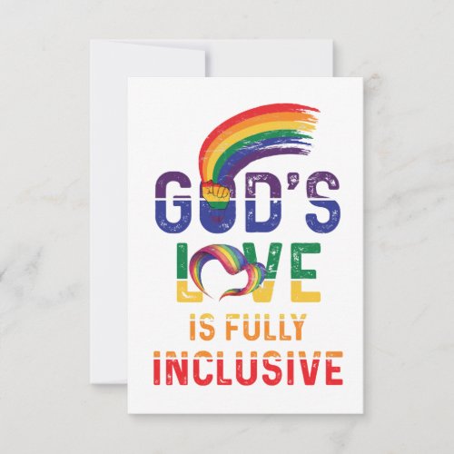 Gods Love Is Fully Inclusive LGBTQ Ally Gay Pride Thank You Card