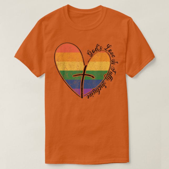 Gods Love Is Fully Inclusive LGBTQ Gay Pride Flag  T-Shirt (Design Front)