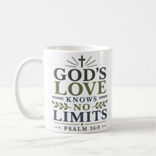 Gods Love Knows No Limits Scripture Quote Art Coffee Mug