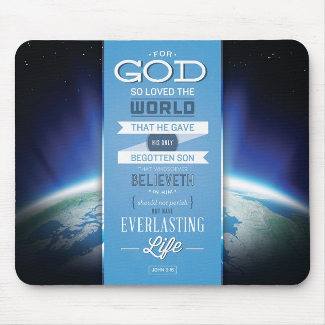 God's Love Mousepad - John 3:16 Bible Verse (Front)