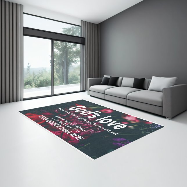 GOD'S LOVE NEVER FAILS 1 Cor 13:8 Christian Rug (Insitu (Indoor 3))