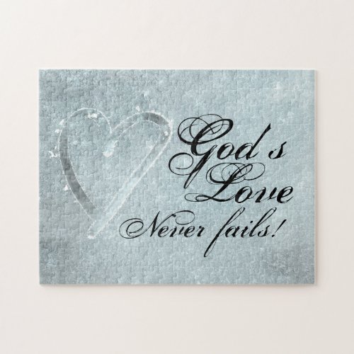 Gods Love Never Fails Heart Jigsaw Puzzle