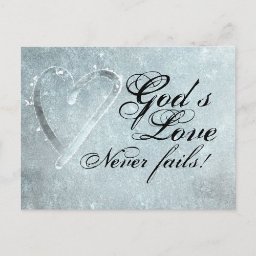 Gods Love Never Fails Valentines Day Postcard