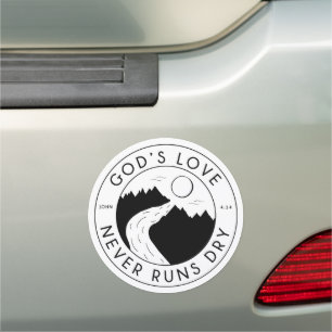 God's Love Never Runs Dry John 4:14 Bible Verse Car Magnet
