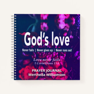 GODS LOVE Personalized Floral Prayer Journal