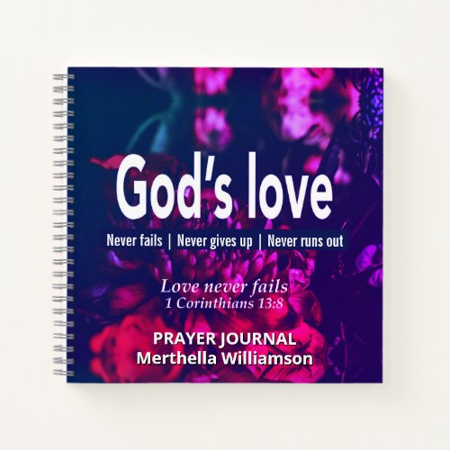 GODS LOVE Personalized Floral Prayer Journal