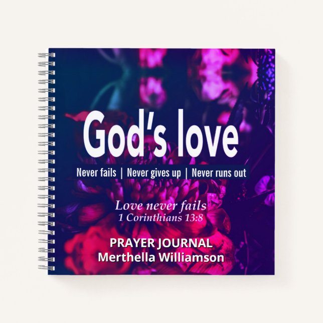 GODS LOVE Personalized Floral Prayer Journal (Front)