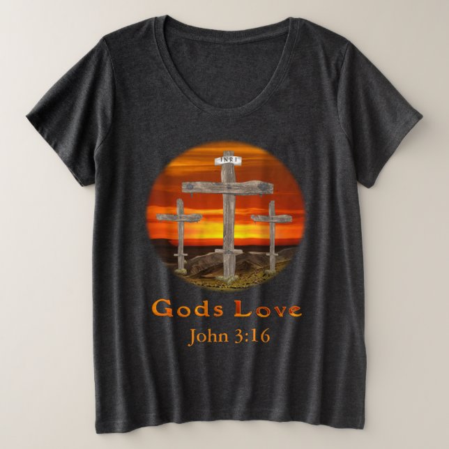 Gods Love Plus Size T-Shirt (Design Front)