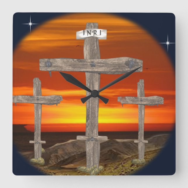Gods Love Square Wall Clock (Front)