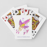 God's lovely messenger in purple brings friendship playing cards