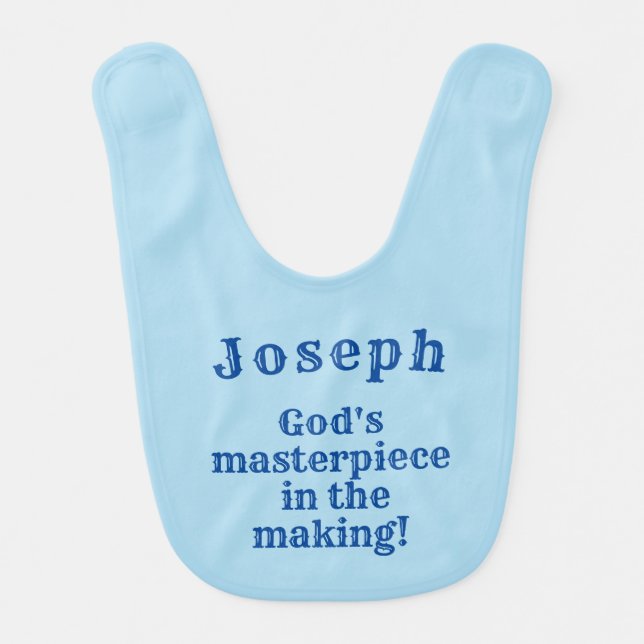 God's Masterpiece Baby Bib (Front)
