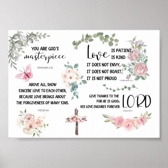 God's Masterpiece Bible Verse Inspirational Phrase Poster (Front)