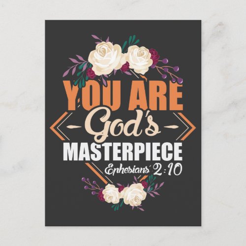 Gods Masterpiece Ephesians 210 Bible Verse Postcard