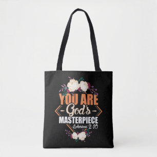 God's Masterpiece Ephesians 2:10 Bible Verse Tote Bag