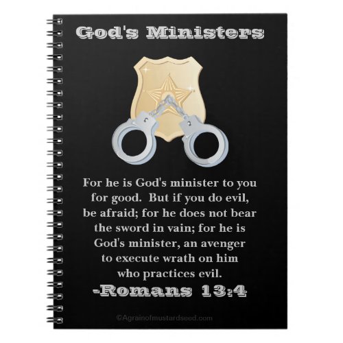 Gods Ministers Detective Badge Notebook