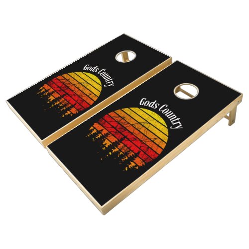 Gods Mountain Sunset  Cornhole Set