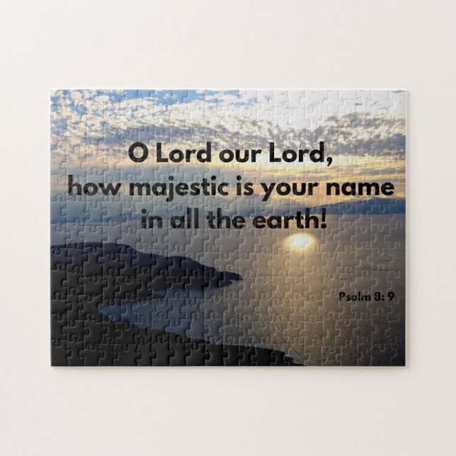 God's Name Is Majestic Psalm 8 Bible Verse Jigsaw Puzzle (Horizontal)