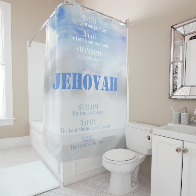 God's Names JIREH SHALOM RAPHA Shower Curtain (In Situ)