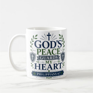 God's Peace Guards My Heart Scriptural Hope Quote Coffee Mug