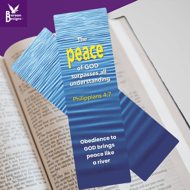 GOD'S PEACE LIKE A RIVER Christian  Bookmarks (PEACE OF GOD Christian bookmark based on Phil 4:7. Ideal book gift for Christians.)