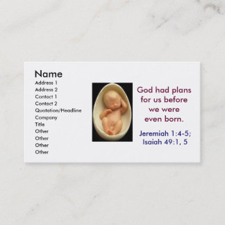 god's plans business card