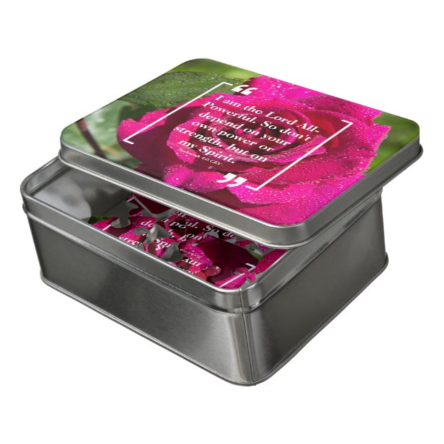 God's Power: Holy Spirit Pink Rose Acrylic Puzzle (Lid Open)
