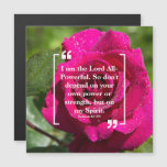 God&#39;s Power: Holy Spirit Pink Rose Magnet Card