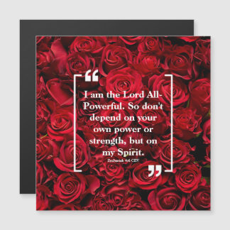 God's Power: Holy Spirit Red Roses Magnet Card
