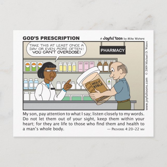 God's Prescription postcard (Front)