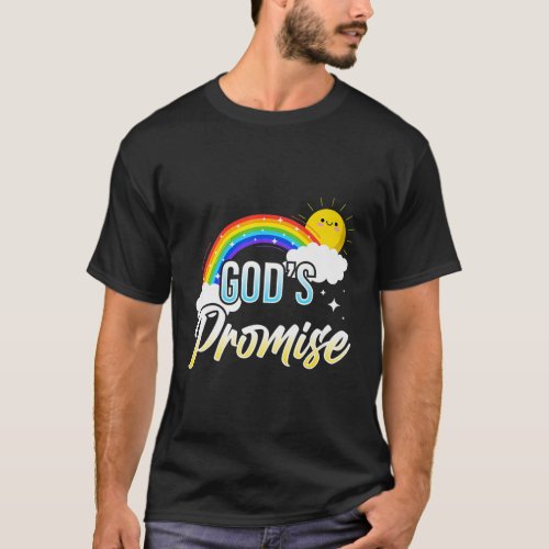 Gods Promise a Rainbow  Christian Religion Saying  T_Shirt