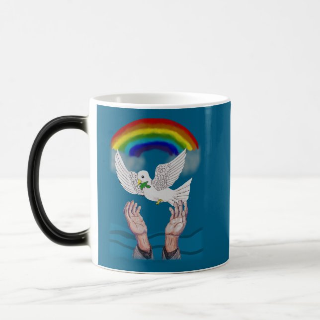 God's Promise Dove & Rainbow Morphing Mug (Left)