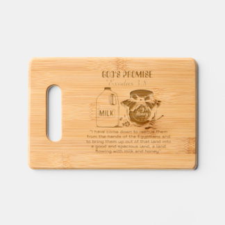 God's Promise Exodus 3:8 Engraved Cutting Board