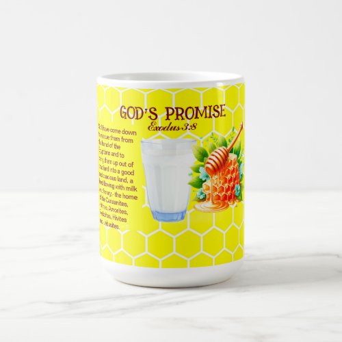 Gods Promise  Exodus 38 Yellow Honey Hive Print Coffee Mug